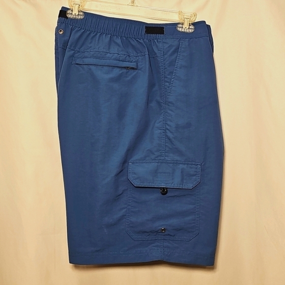 Lands' End Mens Blue Quick Dry Adventure Cargo Shorts Swim Trunks Size XL 40-42 - Picture 3 of 6